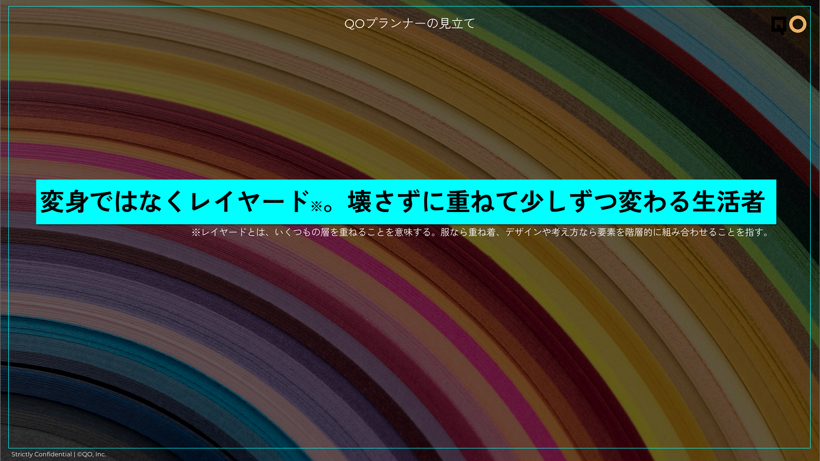 QOプランナーの見立て：変身ではなくレイヤード。壊さずに重ねて少しずつ変わる生活者